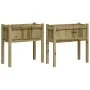 Jardineras con patas 2 uds madera de pino impregnada de , Maceteros y jardineras - Ref: Foro24-837563, Precio: 78,42 €, Descu...