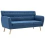 Sofá de 3 plazas tapizado de tela azul 172x70x82 cm de vidaXL, Sofás - Ref: Foro24-247130, Precio: 302,14 €, Descuento: %
