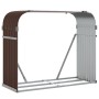 Leñero de acero galvanizado marrón 120x45x100 cm de , Bolsas y soportes de leña - Ref: Foro24-364573, Precio: 52,39 €, Descue...