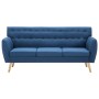 Sofá de 3 plazas tapizado de tela azul 172x70x82 cm de vidaXL, Sofás - Ref: Foro24-247130, Precio: 325,82 €, Descuento: %