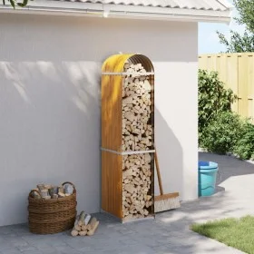 Leñero de acero galvanizado marrón claro 40x45x170 cm de , Bolsas y soportes de leña - Ref: Foro24-364578, Precio: 52,19 €, D...