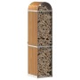 Leñero de acero galvanizado marrón claro 40x45x170 cm de , Bolsas y soportes de leña - Ref: Foro24-364578, Precio: 52,90 €, D...
