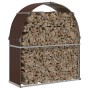 Leñero de acero galvanizado marrón 120x45x140 cm de , Bolsas y soportes de leña - Ref: Foro24-364571, Precio: 59,13 €, Descue...