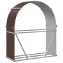 Leñero de acero galvanizado marrón 120x45x140 cm de , Bolsas y soportes de leña - Ref: Foro24-364571, Precio: 59,13 €, Descue...