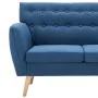 Sofá de 3 plazas tapizado de tela azul 172x70x82 cm de vidaXL, Sofás - Ref: Foro24-247130, Precio: 302,14 €, Descuento: %