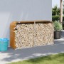Leñero de acero galvanizado marrón claro 180x45x100 cm de , Bolsas y soportes de leña - Ref: Foro24-364584, Precio: 55,61 €, ...