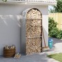 Leñero de acero galvanizado gris claro 80x45x190 cm de , Bolsas y soportes de leña - Ref: Foro24-364550, Precio: 64,37 €, Des...