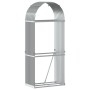 Leñero de acero galvanizado gris claro 80x45x190 cm de , Bolsas y soportes de leña - Ref: Foro24-364550, Precio: 64,37 €, Des...
