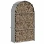 Leñero de acero galvanizado gris claro 120x45x210 cm de , Bolsas y soportes de leña - Ref: Foro24-364552, Precio: 60,27 €, De...