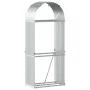 Leñero de acero galvanizado plateado 80x45x190 cm de , Bolsas y soportes de leña - Ref: Foro24-364590, Precio: 56,08 €, Descu...