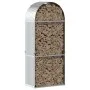 Leñero de acero galvanizado plateado 80x45x190 cm de , Bolsas y soportes de leña - Ref: Foro24-364590, Precio: 56,08 €, Descu...