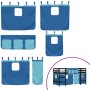 Cama alta para niños con cortinas madera pino azul 90x200 cm de , Camas y somieres - Ref: Foro24-3206971, Precio: 196,89 €, D...