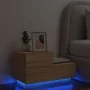Mesita de noche con luces LED roble Sonoma 70x36x40,5 cm de , Mesitas de noche - Ref: Foro24-836779, Precio: 66,78 €, Descuen...