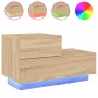 Mesita de noche con luces LED roble Sonoma 70x36x40,5 cm de , Mesitas de noche - Ref: Foro24-836779, Precio: 63,34 €, Descuen...