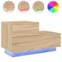 Mesita de noche con luces LED roble Sonoma 70x36x40,5 cm de , Mesitas de noche - Ref: Foro24-836779, Precio: 66,78 €, Descuen...