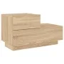 Mesita de noche con luces LED roble Sonoma 70x36x40,5 cm de , Mesitas de noche - Ref: Foro24-836779, Precio: 66,78 €, Descuen...