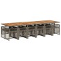 Set comedor de jardín con cojines 13 pzas ratán sintético gris en Conjuntos de jardín | Comprar online en Foru.es
