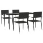 Juego de comedor de jardín 5 piezas ratán sintético negro de , Conjuntos de jardín - Ref: Foro24-3156758, Precio: 244,34 €, D...