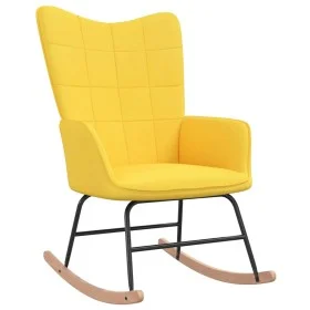 Silla mecedora de tela amarillo mostaza de , Mecedoras - Ref: Foro24-328014, Precio: 117,47 €, Descuento: %