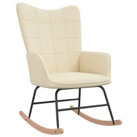 Silla mecedora de tela color crema de , Mecedoras - Ref: Foro24-328009, Precio: 117,15 €, Descuento: %