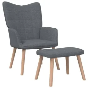 Silla de relajación con reposapiés de tela gris oscuro de , Sillones - Ref: Foro24-327931, Precio: 140,87 €, Descuento: %