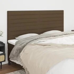 Cabeceros 4 unidades de tela marrón oscuro 80x5x78/88 cm de , Cabeceros y pies de cama - Ref: Foro24-3116481, Precio: 97,37 €...