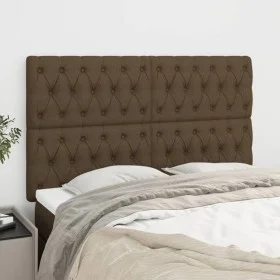 Cabeceros 4 unidades de tela marrón oscuro 80x7x78/88 cm de , Cabeceros y pies de cama - Ref: Foro24-3116677, Precio: 149,94 ...