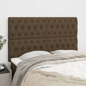 Cabeceros 4 unidades de tela marrón oscuro 80x7x78/88 cm de , Cabeceros y pies de cama - Ref: Foro24-3116677, Precio: 153,69 ...