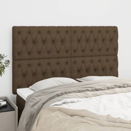 Cabeceros 4 unidades de tela marrón oscuro 80x7x78/88 cm de , Cabeceros y pies de cama - Ref: Foro24-3116677, Precio: 153,69 ...