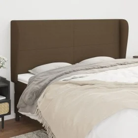Kopfteil mit dunkelbraunen Stoffohren 203x23x118/128 cm von , Kopf- und Fußteile - Ref: Foro24-3117701, Preis: 124,00 €, Raba...