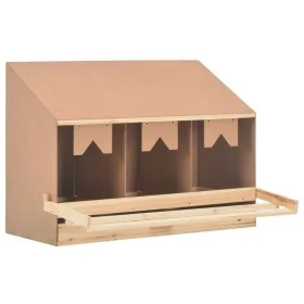 Ponedero para gallinas 4 compartimentos madera pino 93x40x65 cm de vidaXL, Incubadoras de huevos - Ref: Foro24-170655, Precio...