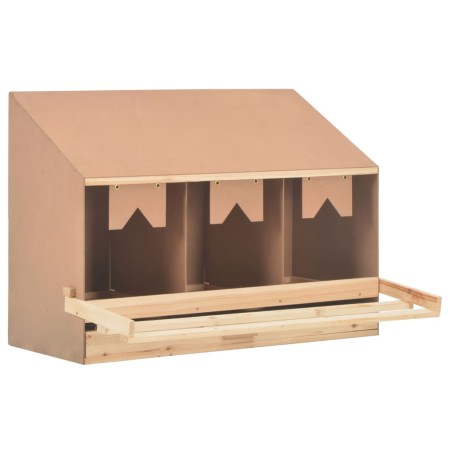 Ponedero para gallinas 4 compartimentos madera pino 93x40x65 cm de vidaXL, Incubadoras de huevos - Ref: Foro24-170655, Precio...