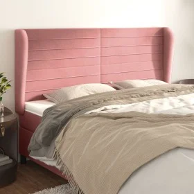 Cabecero con orejas de terciopelo rosa 163x23x118/128 cm de , Cabeceros y pies de cama - Ref: Foro24-3118155, Precio: 121,02 ...