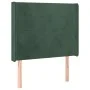 Headboard with dark green velvet ears 83x16x118/128 cm by , Headboards and footboards - Ref: Foro24-3119333, Price: 75,66 €, ...