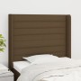 Cabecero con orejas de tela marrón oscuro 83x16x118/128 cm de , Cabeceros y pies de cama - Ref: Foro24-3119697, Precio: 65,69...