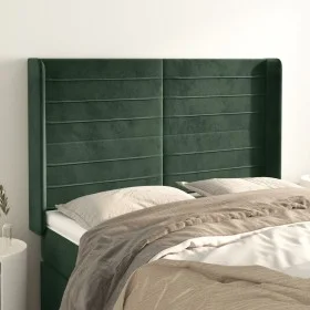 Headboard with dark green velvet ears 147x16x118/128cm by , Headboards and footboards - Ref: Foro24-3119771, Price: 116,37 €,...