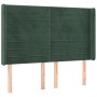 Cabecero con orejas de terciopelo verde oscuro 147x16x118/128cm de , Cabeceros y pies de cama - Ref: Foro24-3119771, Precio: ...