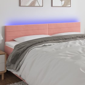 Cabecero con LED de terciopelo rosa 160x5x78/88 cm de , Cabeceros y pies de cama - Ref: Foro24-3121811, Precio: 58,07 €, Desc...