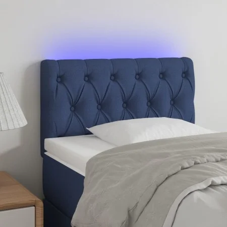 Cabecero con LED de tela azul 80x7x78/88 cm de , Cabeceros y pies de cama - Ref: Foro24-3121928, Precio: 47,57 €, Descuento: %