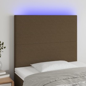 Cabecero con luces LED tela marrón oscuro 90x5x118/128 cm de , Cabeceros y pies de cama - Ref: Foro24-3122129, Precio: 58,26 ...