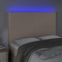Cabecero luces LED cuero sintético capuchino 144x5x118/128cm de , Cabeceros y pies de cama - Ref: Foro24-3122239, Precio: 100...