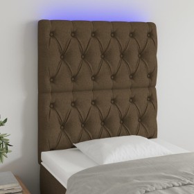 Cabecero con luces LED tela marrón oscuro 80x7x118/128 cm de , Cabeceros y pies de cama - Ref: Foro24-3122737, Precio: 85,91 ...