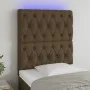 Cabecero con luces LED tela marrón oscuro 80x7x118/128 cm de , Cabeceros y pies de cama - Ref: Foro24-3122737, Precio: 89,29 ...