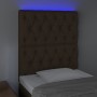 Cabecero con luces LED tela marrón oscuro 80x7x118/128 cm de , Cabeceros y pies de cama - Ref: Foro24-3122737, Precio: 85,91 ...