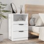 Mesitas de noche 2 uds madera contrachapada color blanco de vidaXL, Mesitas de noche - Ref: Foro24-811233, Precio: 106,73 €, ...