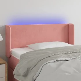 Cabecero con LED de terciopelo rosa 103x16x78/88 cm de , Cabeceros y pies de cama - Ref: Foro24-3122997, Precio: 58,49 €, Des...