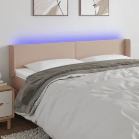 Kopfteil mit LED-Cappuccino-Kunstleder 183x16x78/88 cm von , Kopf- und Fußteile - Ref: Foro24-3123063, Preis: 82,89 €, Rabatt: %
