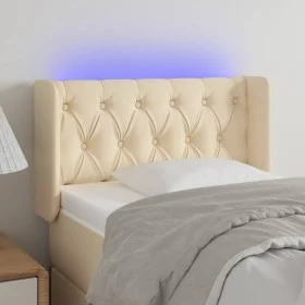 Cabecero con LED de tela crema 83x16x78/88 cm de , Cabeceros y pies de cama - Ref: Foro24-3123551, Precio: 62,05 €, Descuento: %
