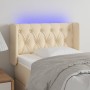Cabecero con LED de tela crema 83x16x78/88 cm de , Cabeceros y pies de cama - Ref: Foro24-3123551, Precio: 55,56 €, Descuento: %