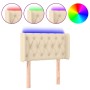 Cabecero con LED de tela crema 83x16x78/88 cm de , Cabeceros y pies de cama - Ref: Foro24-3123551, Precio: 55,56 €, Descuento: %